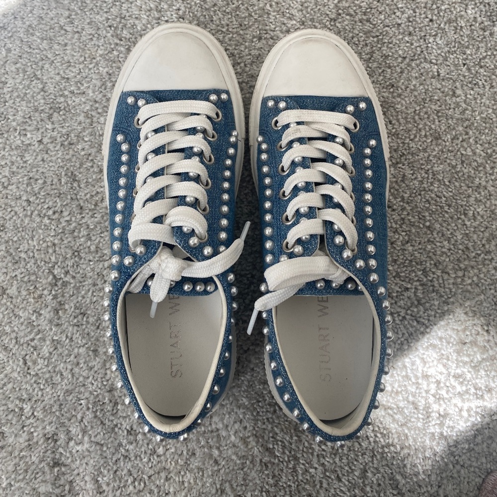 Stuart Weitzman Ollie Mini Pearly Sneakers